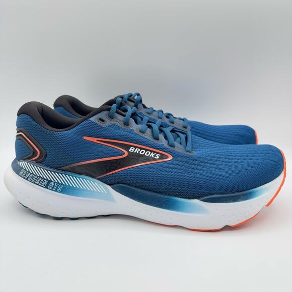 Brooks Glycerin GTS 21 Blue Opal Black Nasturtium Running Sneakers Men’s 11.5 - Picture 2 of 8